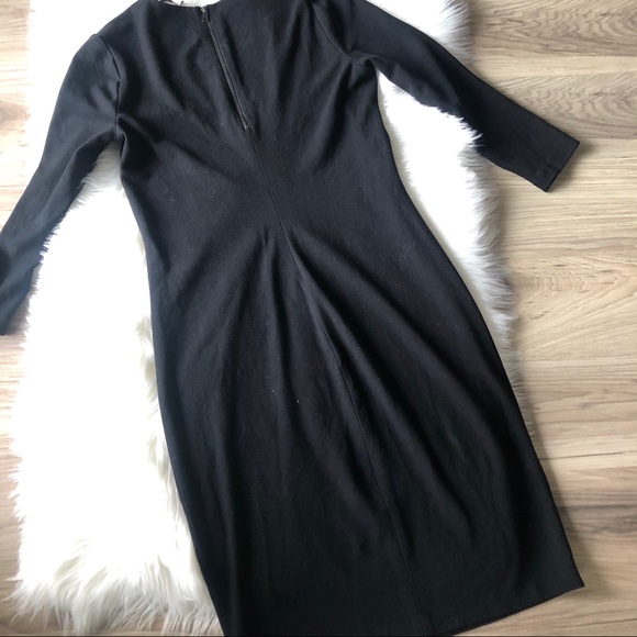Vince Black Sheath Dress 3/4 Sleeves Zipper size M - Picture 2 of 4